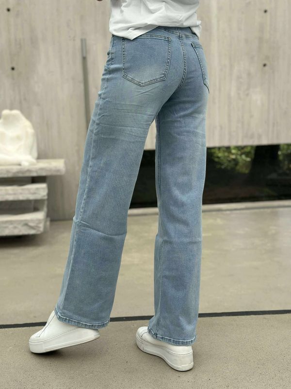Pepper Jeans Wide Leg High Waist Lys Vask