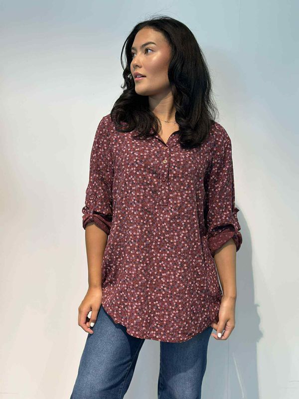 Aria Skjortebluse Vinrød