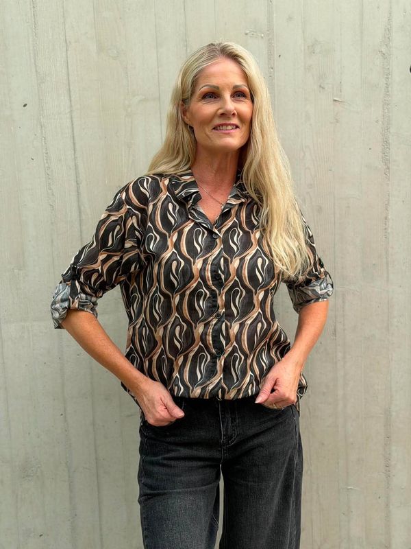 Carmen Skjortebluse Sort