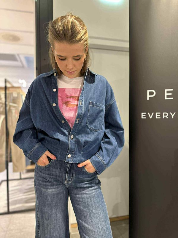 NW Denim Skjorte Medium Vask