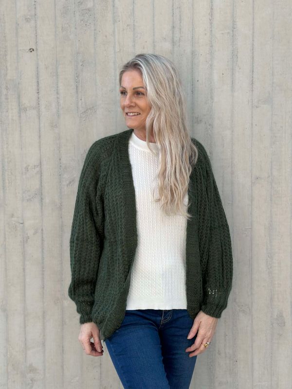 Nora Cardigan Khaki Grønn