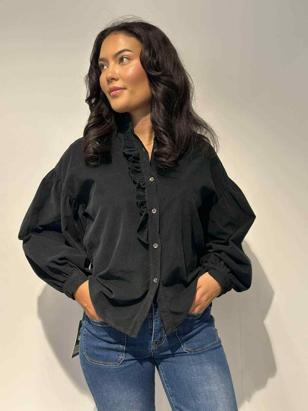 Ellinor Cord Bluse Sort