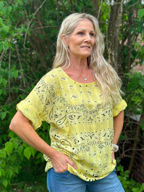 Linda Print Bluse Gul