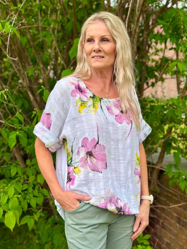 Linda Flora Bluse Hvit